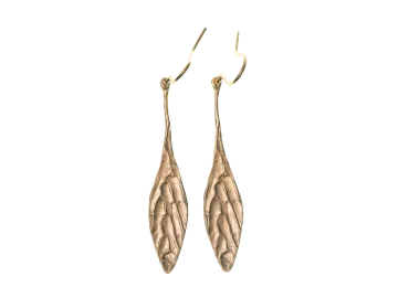 Leaf-shaped earrings small silver